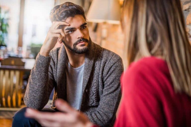 Worried couple discussing relationship problems in Perth, seeking legal advice for de facto relationships from Clairs Keeley Lawyers. iStock photo.